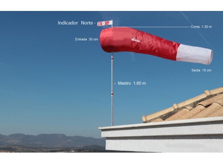 BIRUTA CONE DE VENTO PADRÃO AERONÁUTICO COMPLETO PONTO FIXO